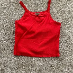 Red tank top with lace straps